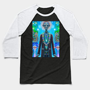 Techno-Shaman (21) - Trippy Psychedelic Art Baseball T-Shirt